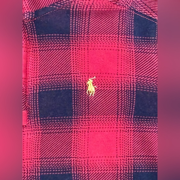 Polo Ralph Lauren Boys Black & Red Buffalo Plaid Logo Quarter Zip Size 5 - Picture 5 of 6
